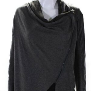 Blank NYC  Womens Faux Leather Cowl Neck Asymmetrical Zip lightweight jacket
